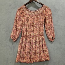 Sanctuary Paisley Smocked Mini Dress Women's Medium Boho Peasant Ethereal