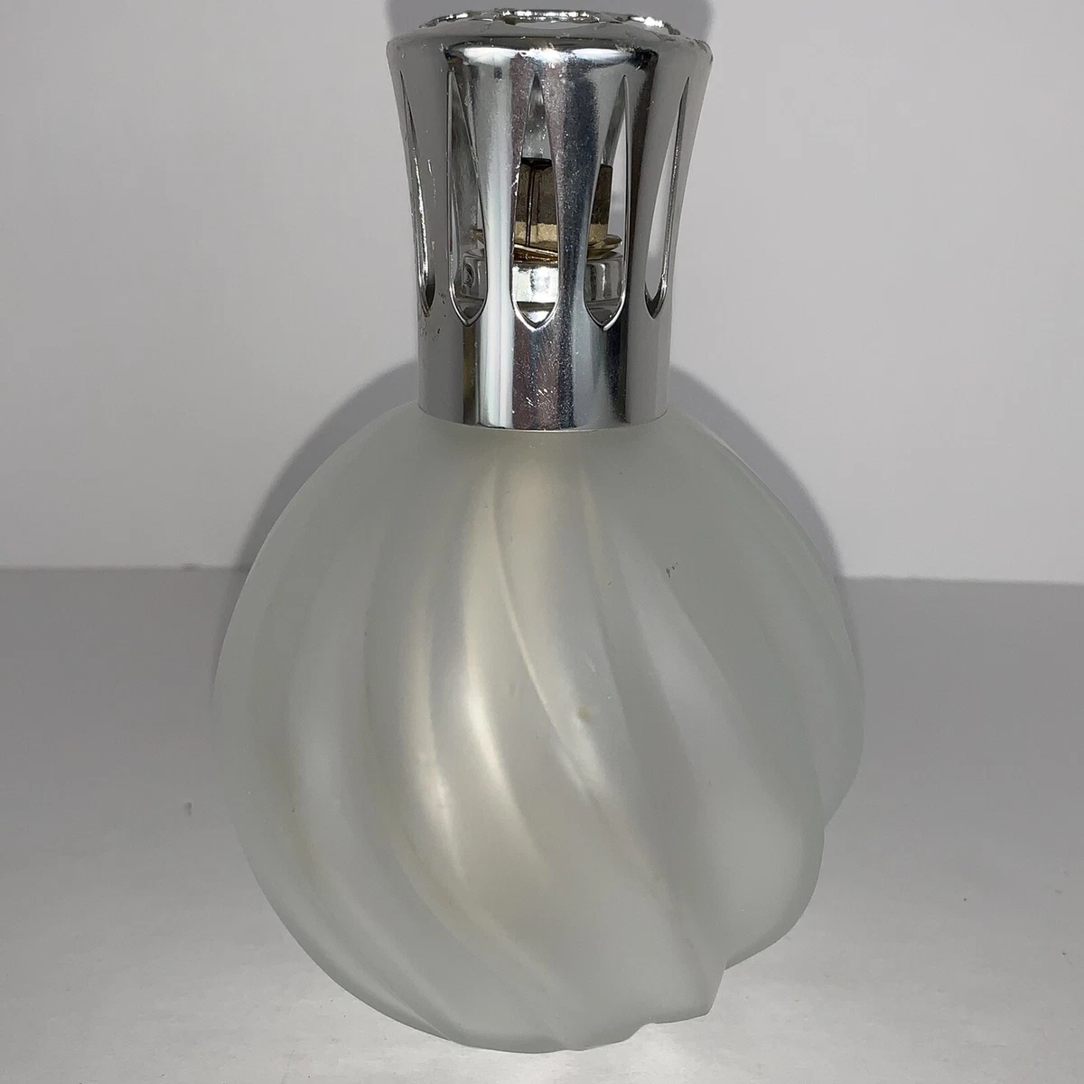 LAMPE BERGER Catalytic Oil Burner Complete Authentic Frosted Swirl Glass