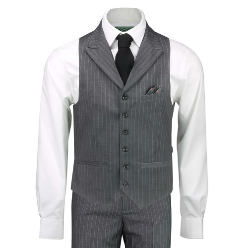 Mens Grey 3 Piece Double Breasted 