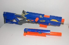 Nerf N-Strike CS-6 Longstrike Dart Blaster w/ Barrel Attachment Blue TESTED