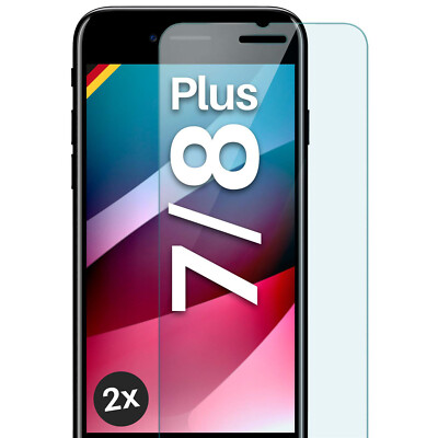 2x Echt Glas für iPhone 8 Plus/iPhone 7 Plus Panzerfolie Premium Displayschutz