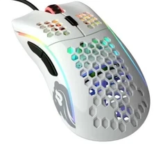 Glorious Model D Minus Glossy White Gaming Mouse Lightweight Honeycomb 