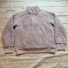 Athleta Girl So Snug Sherpa Half Zip Sweatshirt Purple Youth Girls Size Large