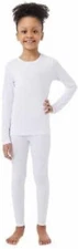32 Degrees HEAT Kids Long sleeve crew neck Legging set Base Set, White, M (8/10)
