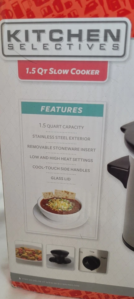 Olla de cocción lenta selectiva de cocina de 1,5 cuartos de galón de acero inoxidable SC152 Foto 2 de 4