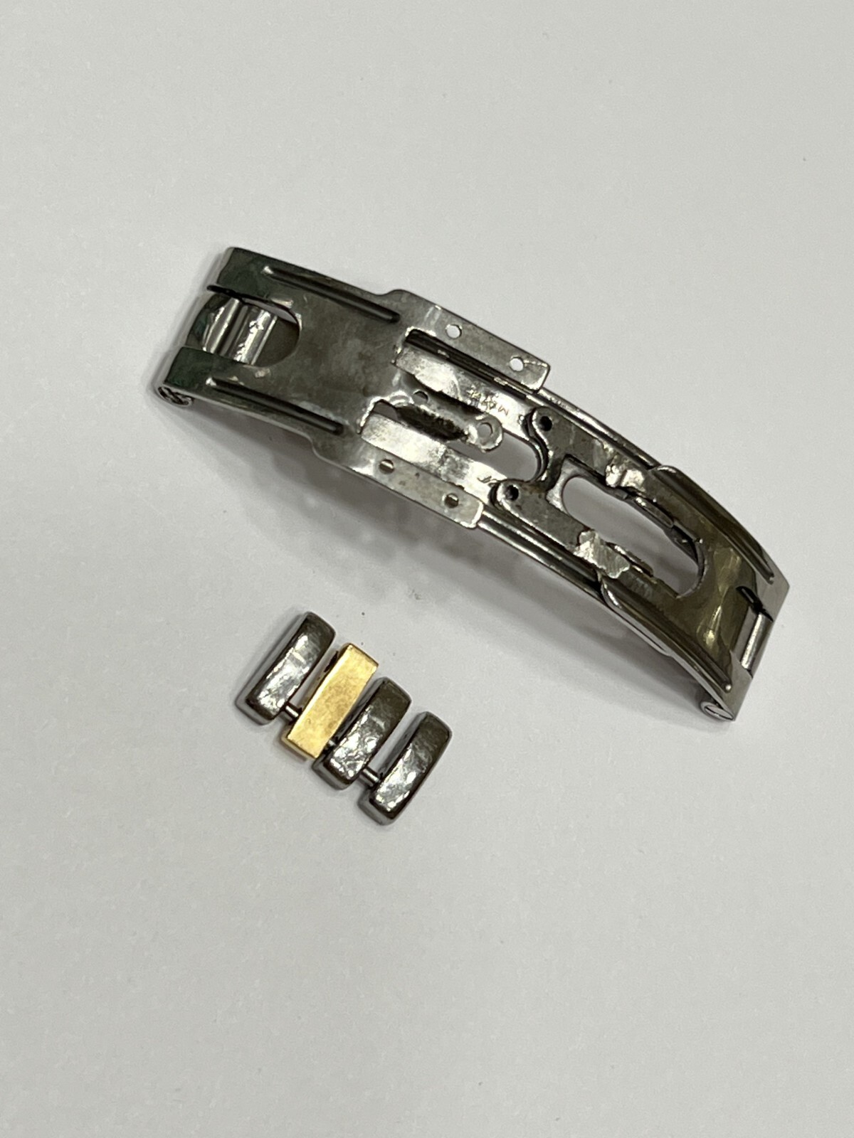 Cartier Paris Panthere Steel Gold Buckle Link Bracelet 12mm Original-image