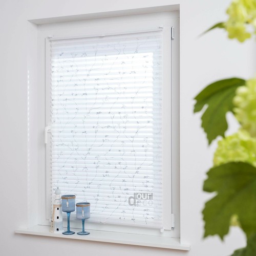 ourdeco® Klemmfix Plissee verspannt Montage ohne Bohren Fenster Türen Ranke weiß - Bild 3 von 9