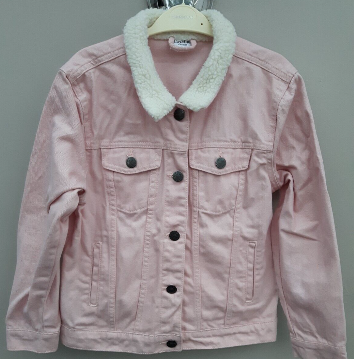 Lily Dan Girls Age 11-12 Pink Denim Jacket UK