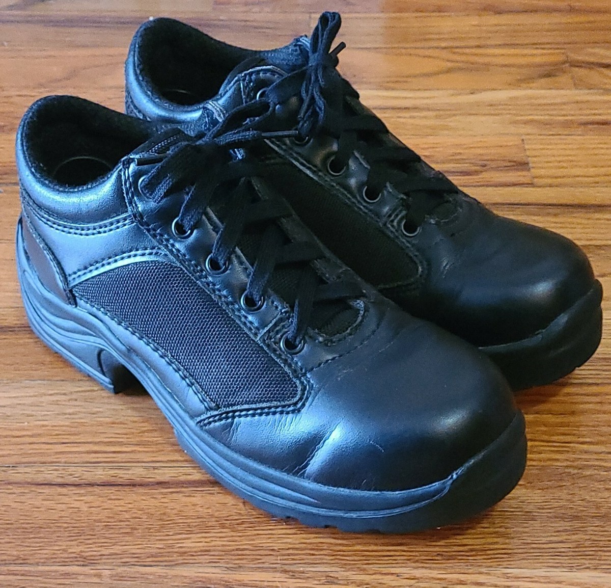 Galls Duty Boot Athletic Oxford Low Top FW050 Black Leather Men's 7 W EUC — product photo 2 of 9
