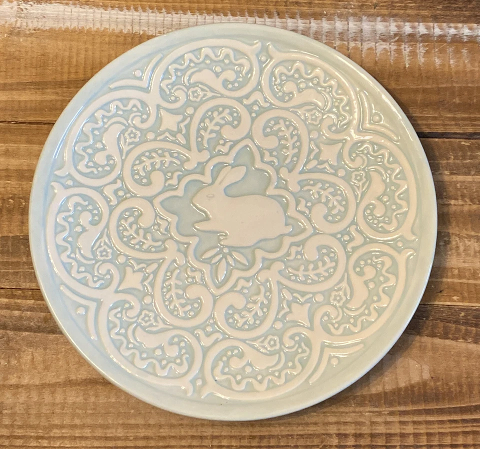 Southern Living Cola de Algodón Conejo Pascua Primavera Menta Plato Verde 8.25" Primavera Foto 2 de 4