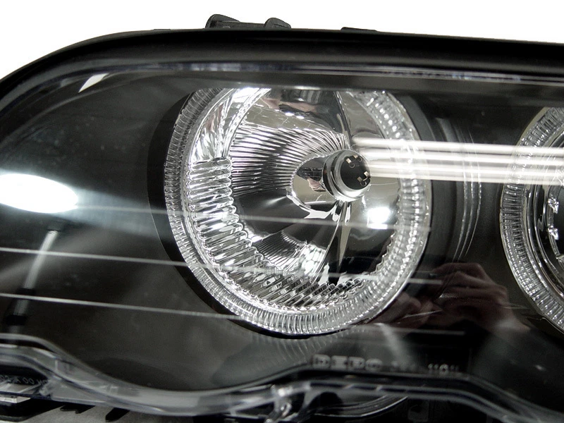 DEPO Angel Halo Projector Headlights For 1999-2001 BMW E46 4DR Sedan / 5DR Wagon Foto 4 de 4