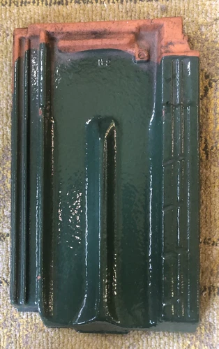 vintage Green MARSEILLE CLAY ROOF TILE Made France French Mission Chateau IAF U2