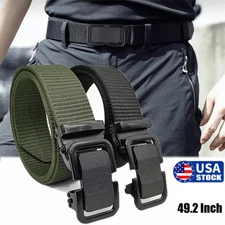 Men's Tactical Ratchet Belt Nylon Web Belts for Men w/ Automatic Slide Buckle US