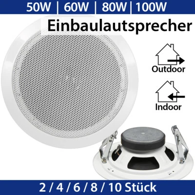 ETT Set Decken Einbaulautsprecher Decken- Außenlautsprecher 50W 80W 100W wasserfest