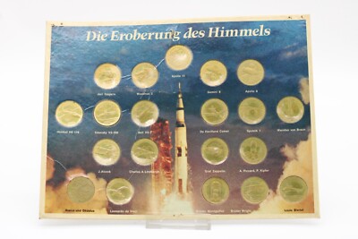 Die Eroberung des Himmels Shell Reklame 20 Münzen Medaillen Werbung Vintage