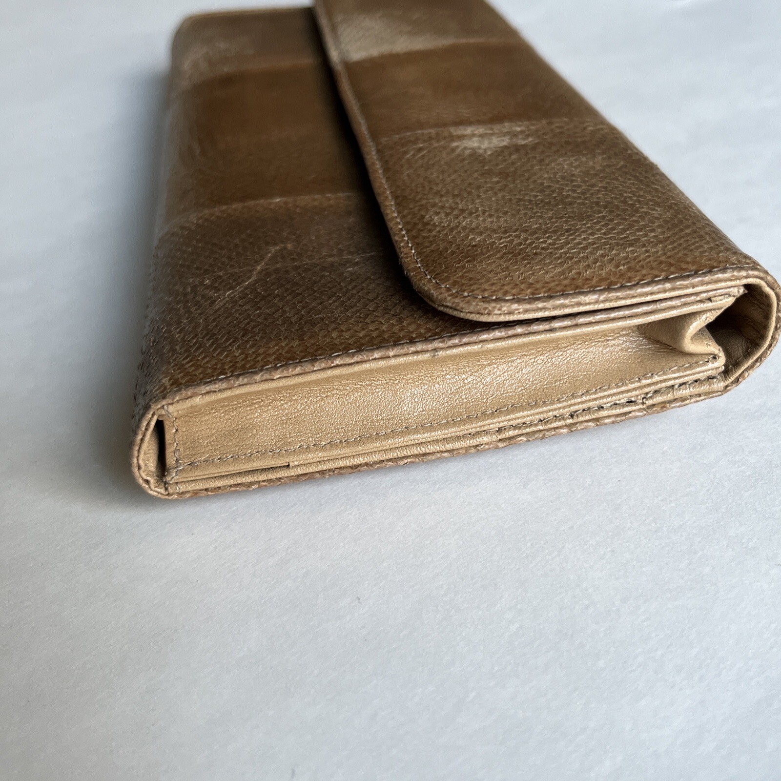 Vintage Wallet Trifold Wallet Genuine Salmon Leather … Gem