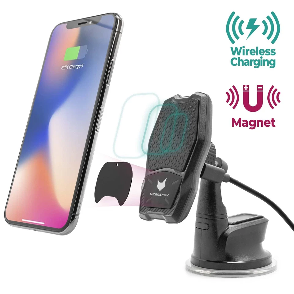 Supporto Auto Wireless Qi Compatibile Con Apple Iphone 11 Pro XS Max XR - Immagine 3 di 4