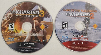 Uncharted 2 & 3 (Sony PlayStation 3) PS3 DISCS ONLY