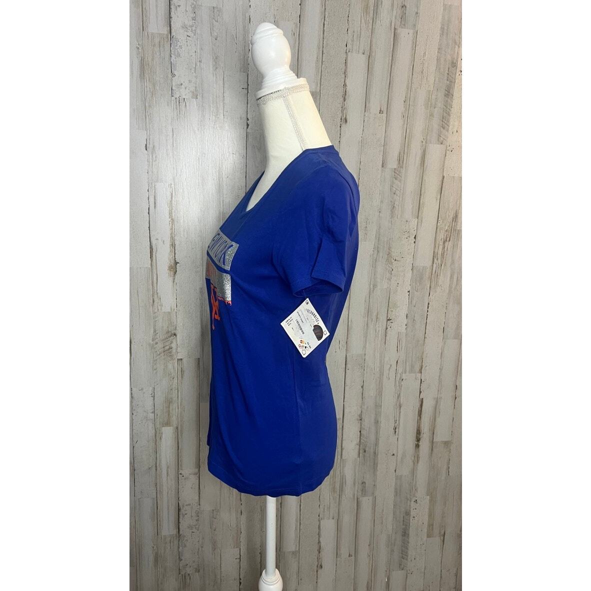 NWT New York Mets Girls XL Blue V-Neck T-Shirt Official MLB Merchandise image 4
