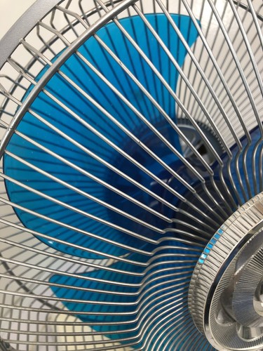 Panasonic Fan Vintage Blue Translucent Blades 12" 5 Way Oscillation F-1207 - Picture 12 of 24