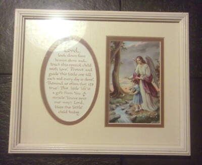 LORD JESUS PRAYER FRAME~NEW Picture & Blessing 8 X 10 Framed PROTECT CHILD