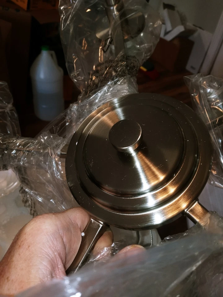 Lámpara de araña Hampton Bay Burbank 5 luces de níquel cepillado con tonos dobles - VER detalle Foto 4 de 4