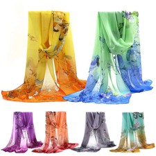 Women's Fashion Scarf Long Scarves Soft Silk Wrap Lady Shawl Chiffon