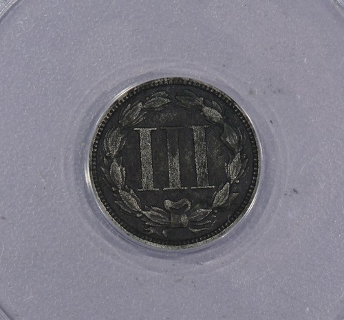 1868 Three Cent Nickel 3CN ANACS EF40 XF40 Details - Nice Look! - Picture 4 of 4