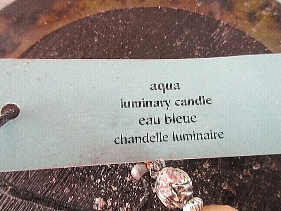 Vela de cera Pier 1 Imports BOHO con tapa de cera con cuentas “Aqua” sellada de fábrica Foto 3 de 4
