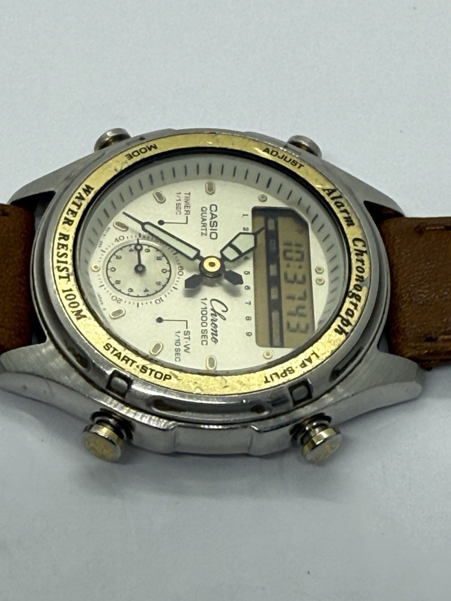 Vintage Casio 373 AW-600 Ana-Digi Alarm Chronograph Men's