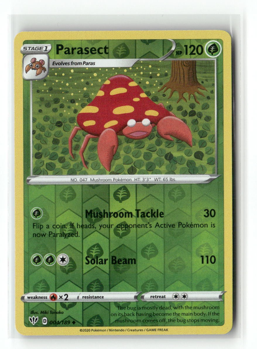 Parasect 004/189 Uncommon Darkness Ablaze Pokemon Reverse Holo Near Mint