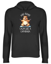 Personalised Calm Like a Capybara Yoga Meditation Hoodie Mens Womens Hooded Top