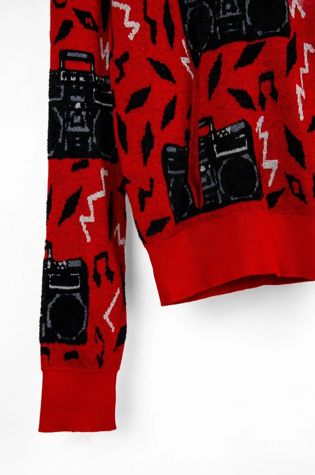 Sweat à capuche en tricot graphique Saint Laurent Boombox - Taille M (Made in... - Photo 3/4
