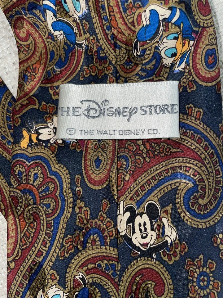 Corbata de vestir para hombre The Disney Store talla 57” 4” azul cachemira seda negocios formal Foto 2 de 4