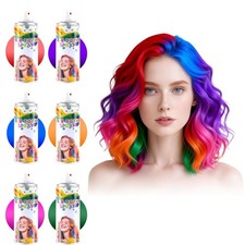 Temporary Hair Color Spray- 6 PACK- Gentle Washable Non-Stick Formula