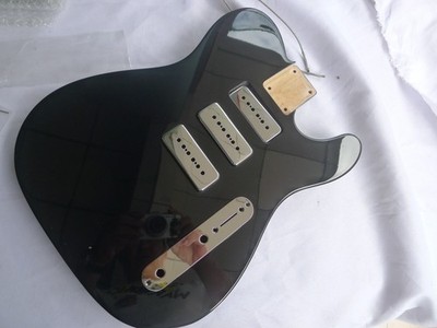 Tele Guitar Body 3pcs Alder With 3pcs P90 Pickup Half Bridge Jack&Plate 2.09kg
