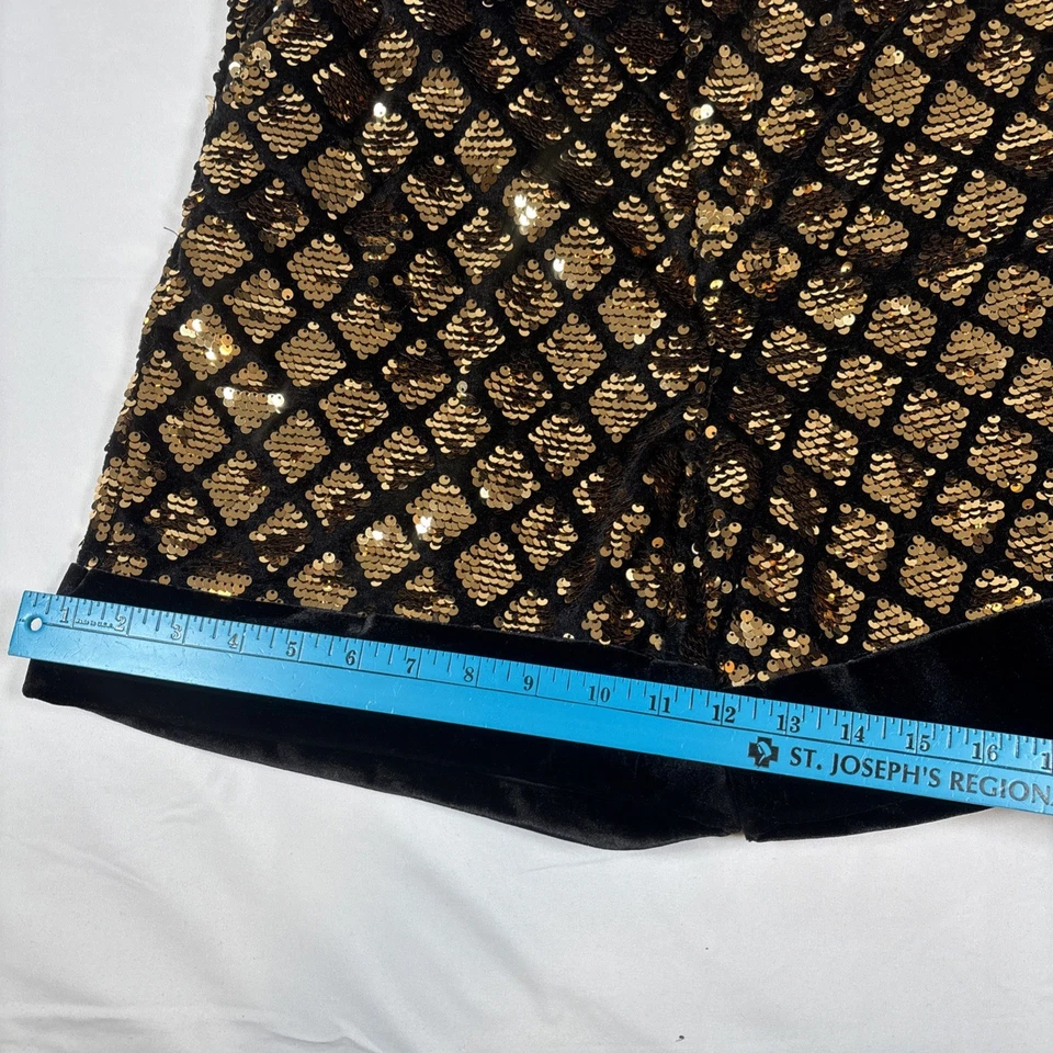 Pantalones Cortos Lentejuelas Terciopelo Y Color Dorado Talla M Nueva Cintura Elástica Foto 4 de 4