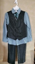 Boys Size 10 Van Heusen 4-Piece Suit Set Vest, Pants, Shirt, Tie