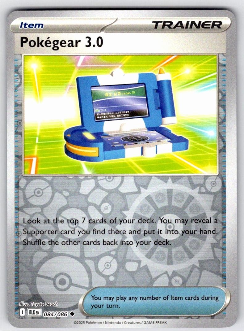 Pokegear 3.0 084 Uncommon Black Bolt Pokemon Reverse Holo