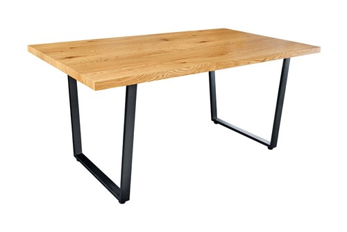Moderner Esstisch LOFT 160cm Eichenholz-Design schwarze Metallbeine Kufengestell - Bild 12 von 12