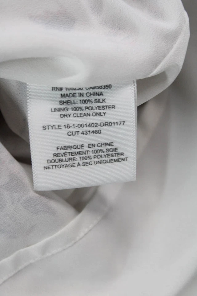 Joie Mujer Seda Cuello en V Floral Volantes Solero Blanco Multi Talla XS Foto 4 de 4