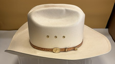 Vintage Stetson 8X Shantung Panama Straw Cowboy Hat Size 7 Western Rodeo 90s