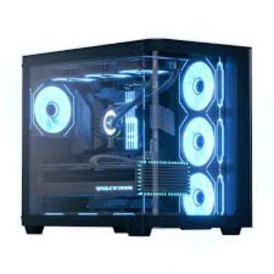 Aerocool P500C Black Mid tower case - Includes 120mm ARGB Fan x 4 and 4-port ARG