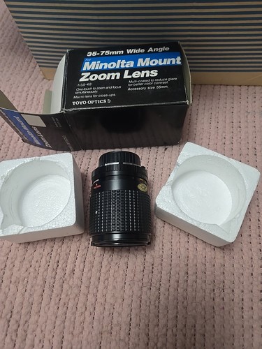 HQ Optics for Minolta Mount 35-75mm Wide Angle Zoom By Toyo Optics Pre-owned 