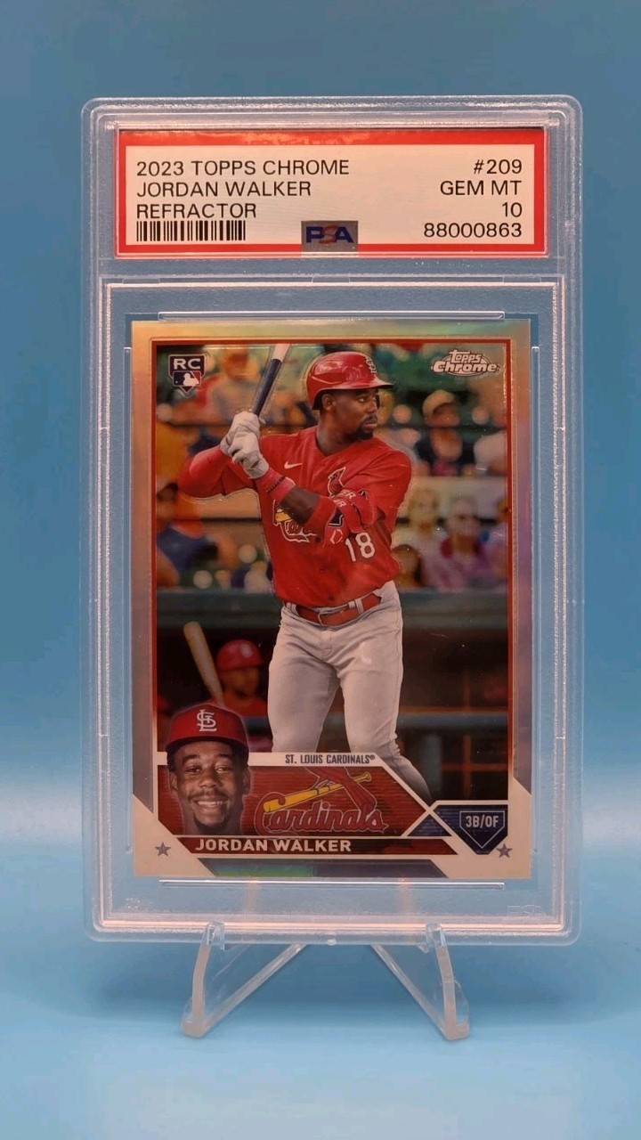 2023 Topps Chrome Jordan Walker  Refractor RC Rookie #209 PSA 10 Cardinals