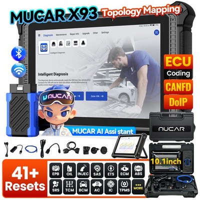 MUCAR X93 10'' 41 Resets Topology Mapping CANFD&DoIP AI Diagnostic Scanner USA