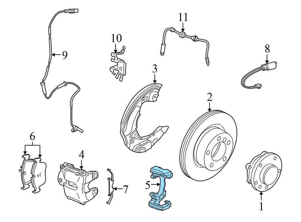 2012 宝马 X1 - 前刹车卡钳托架/支架 6769097 — 第 3/4 张图片
