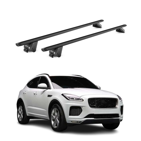 DachträGer GrundtäGer FüR Jaguar E-Pace 2018-2024 100Kg Alu Schwarz 2 Tlg ABE-image