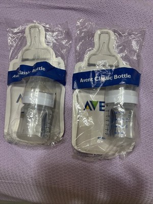 2 Phillips Avent Classic Bottles Anti-Colic Nipples 4 oz