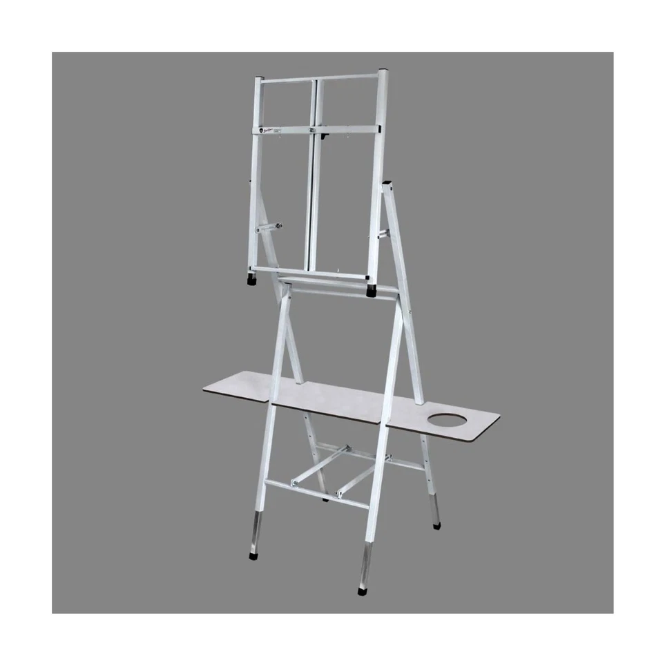 Caballete de estudio de mesa de pie Bob Ross 2 en 1 - 4 patas de metal (blanco)